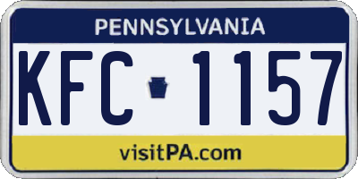 PA license plate KFC1157