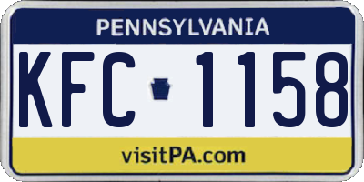 PA license plate KFC1158