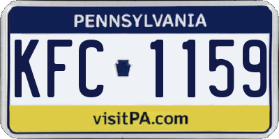 PA license plate KFC1159