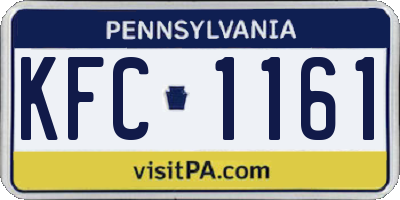 PA license plate KFC1161