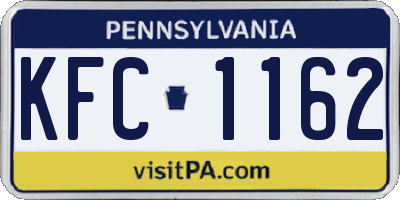 PA license plate KFC1162