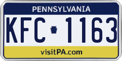 PA license plate KFC1163