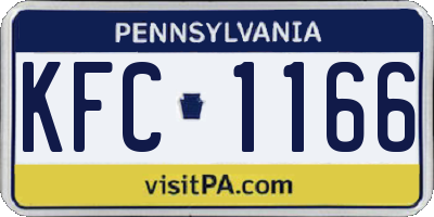 PA license plate KFC1166