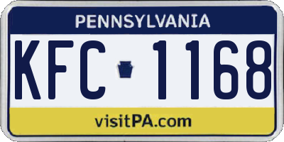 PA license plate KFC1168