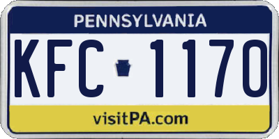 PA license plate KFC1170