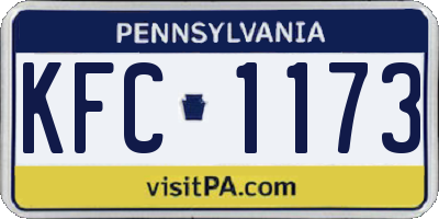 PA license plate KFC1173