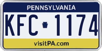PA license plate KFC1174