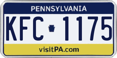 PA license plate KFC1175