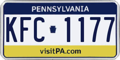 PA license plate KFC1177