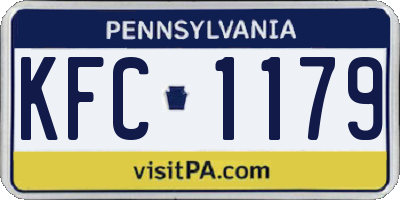 PA license plate KFC1179