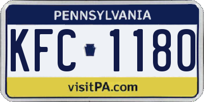 PA license plate KFC1180