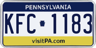 PA license plate KFC1183