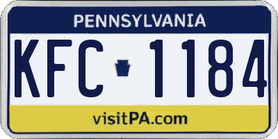 PA license plate KFC1184