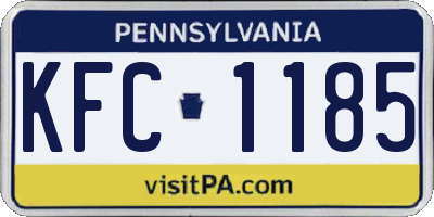 PA license plate KFC1185
