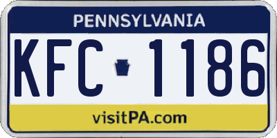 PA license plate KFC1186