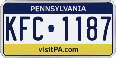 PA license plate KFC1187