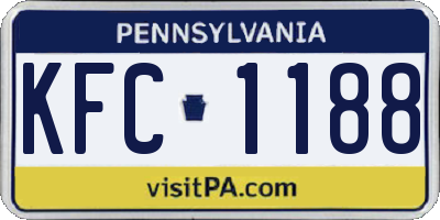 PA license plate KFC1188
