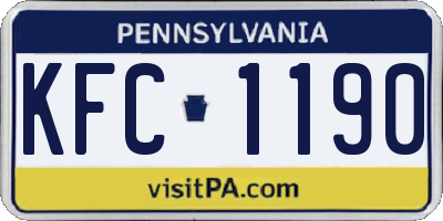 PA license plate KFC1190