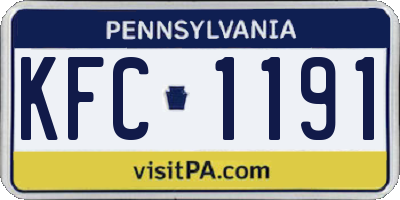 PA license plate KFC1191
