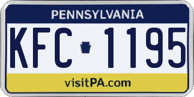 PA license plate KFC1195