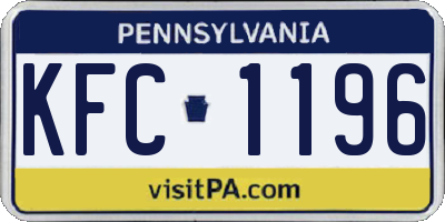 PA license plate KFC1196