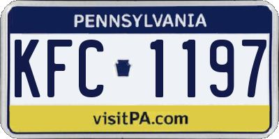 PA license plate KFC1197