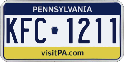 PA license plate KFC1211