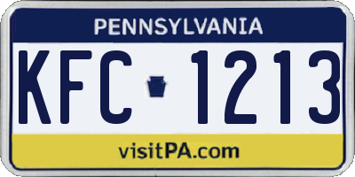 PA license plate KFC1213