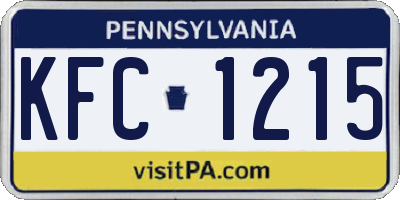 PA license plate KFC1215