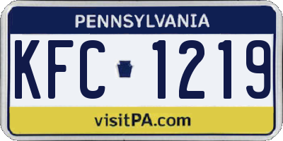 PA license plate KFC1219