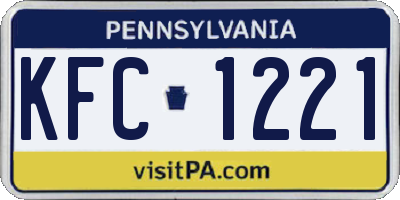 PA license plate KFC1221