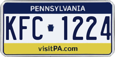 PA license plate KFC1224