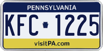 PA license plate KFC1225