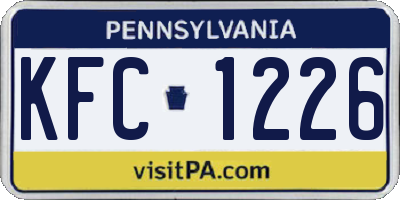 PA license plate KFC1226