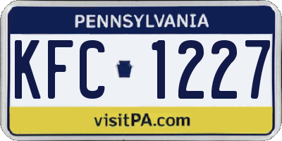 PA license plate KFC1227