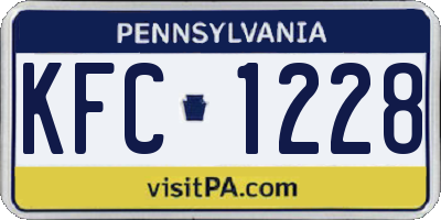 PA license plate KFC1228