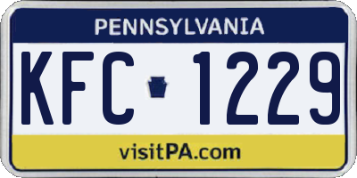 PA license plate KFC1229