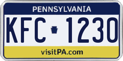 PA license plate KFC1230