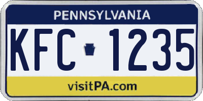 PA license plate KFC1235