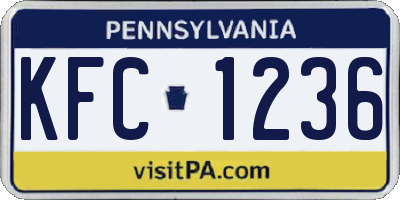 PA license plate KFC1236