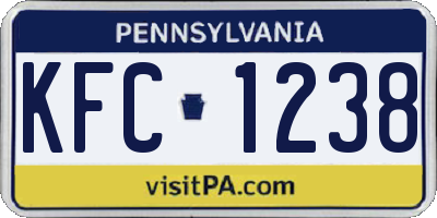 PA license plate KFC1238