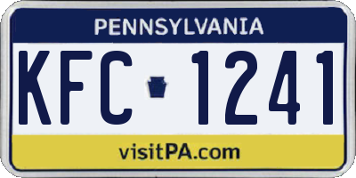 PA license plate KFC1241