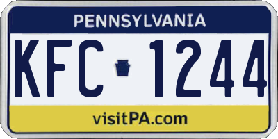 PA license plate KFC1244