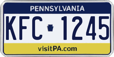 PA license plate KFC1245