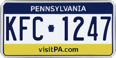 PA license plate KFC1247