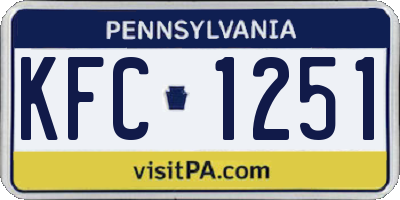 PA license plate KFC1251