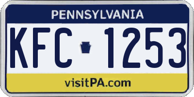 PA license plate KFC1253