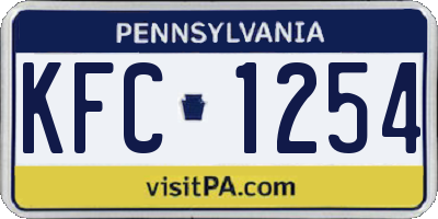 PA license plate KFC1254