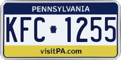 PA license plate KFC1255
