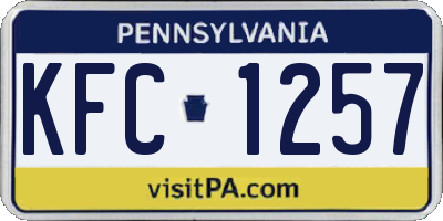 PA license plate KFC1257
